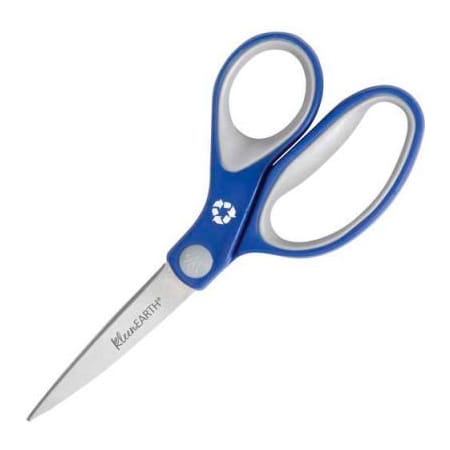 Acme United Westcott 15553 Straight KleenEarth Soft Handle Scissors, 7" length, Blue/Gray 15553
